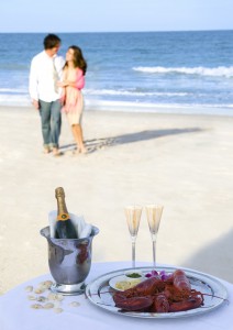 Champagne and Lobster on the beach