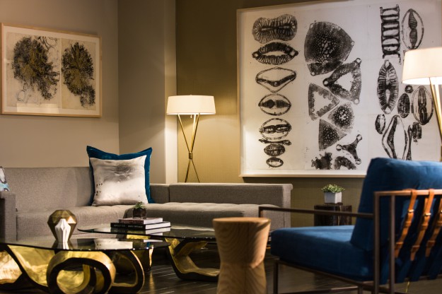 Living Room at The Kimpton Carlyle Hotel featuring art by Oka Doner