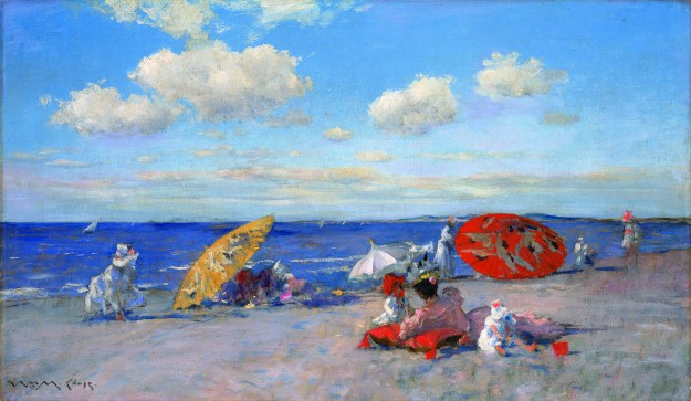 William Merritt Chase, At the Seaside, c. 1892. Oil on canvas, 20 x 34 in. The Metropolitan Museum of Art, Bequest of Miss Adelaide Milton de Groot (1876–1967), 1967