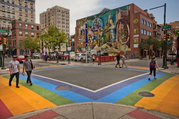 Rainbow-colored Crosswalks